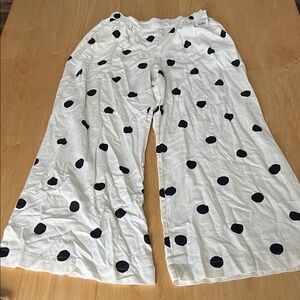 a new day White Wide Leg Pants with Black Polka Dots